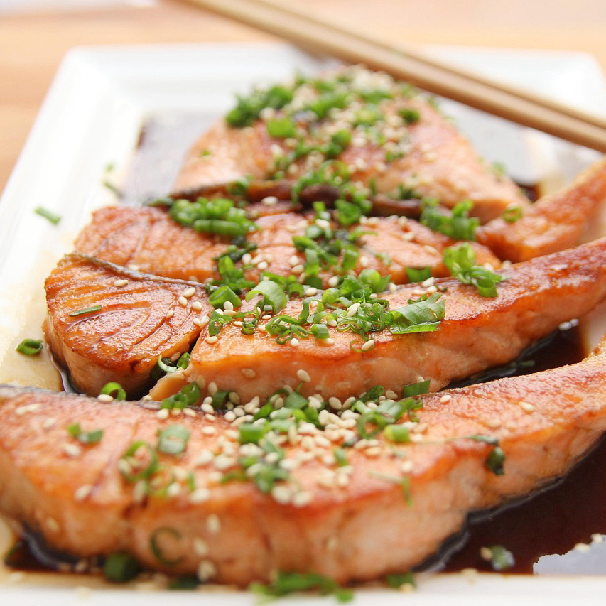 Roast Salmon With Ginger Soy